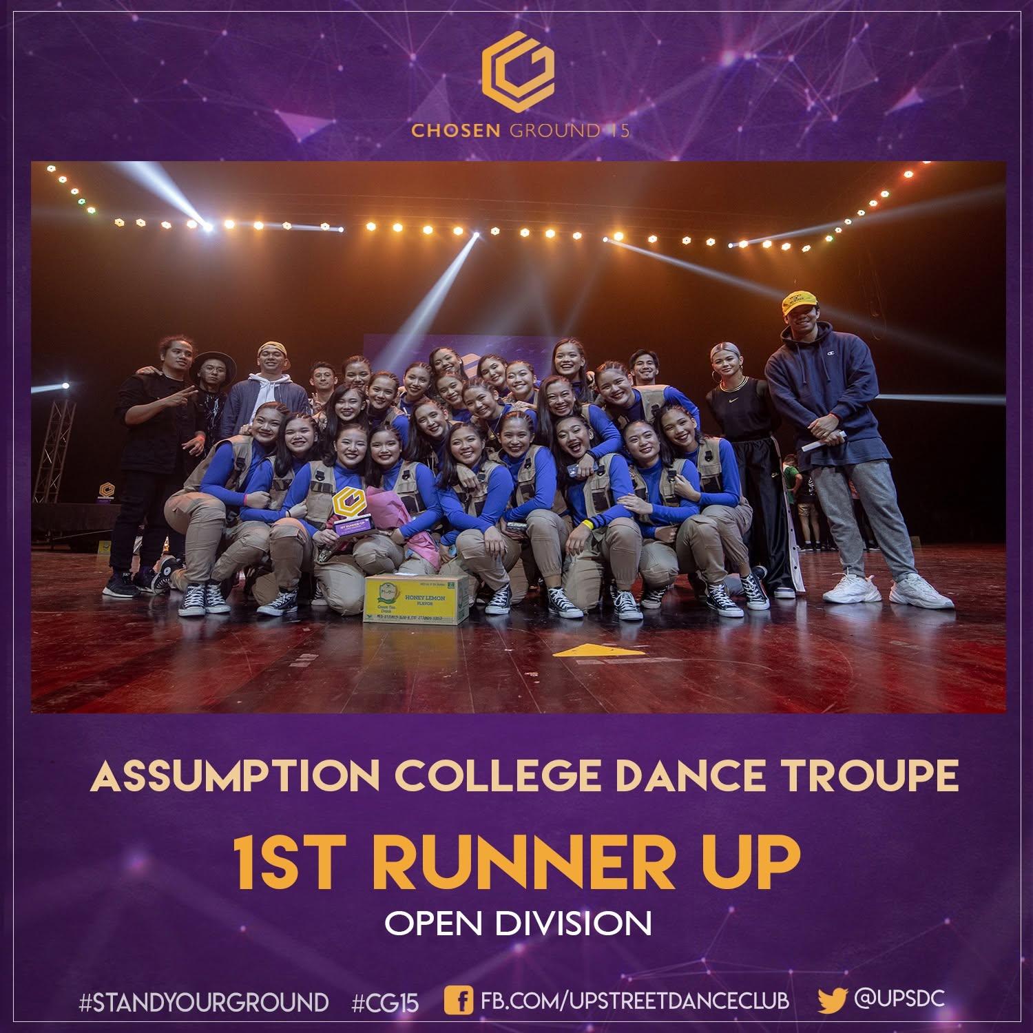 Assumption College Dance Troupe — 1st Runner-Up, Chosen Ground 15 Open Division