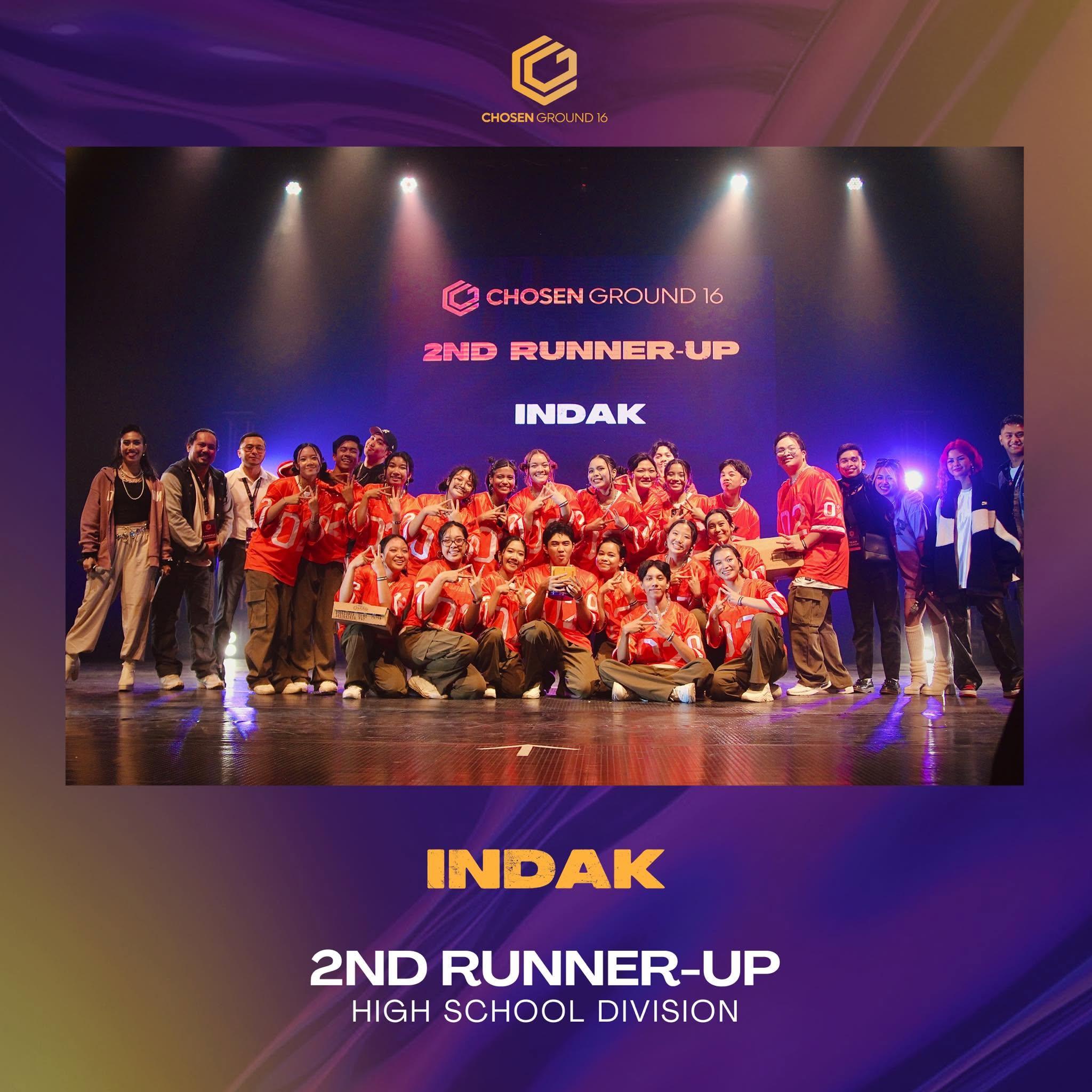 Indak — 2nd Runner-Up, Chosen Ground 16 High School Division