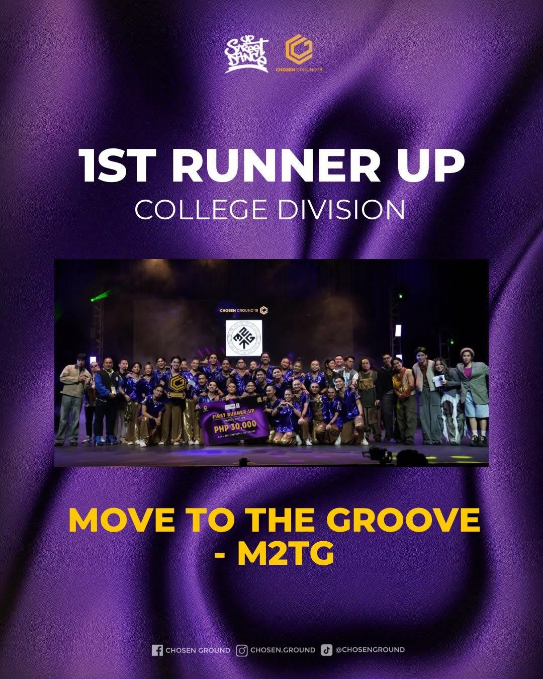 Move to the Groove - M2TG — 1st Runner-Up, Chosen Ground 18 College Division
