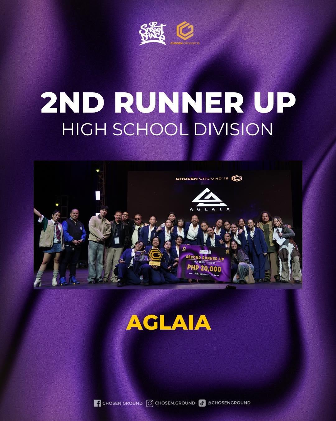 Aglaia — 2nd Runner-Up, Chosen Ground 18 High School Division