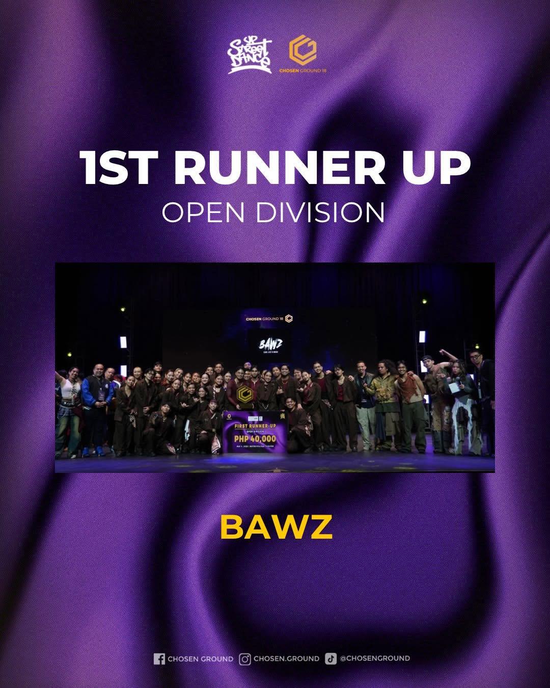 Bawz — 1st Runner-Up, Chosen Ground 18 Open Division