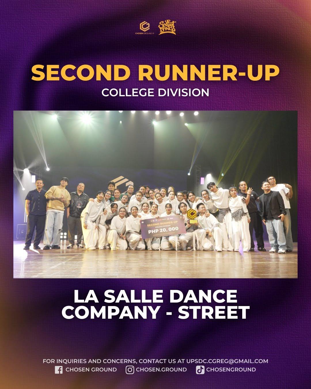 La Salle Dance Company - Street — 2nd Runner-Up, Chosen Ground 19 College Division