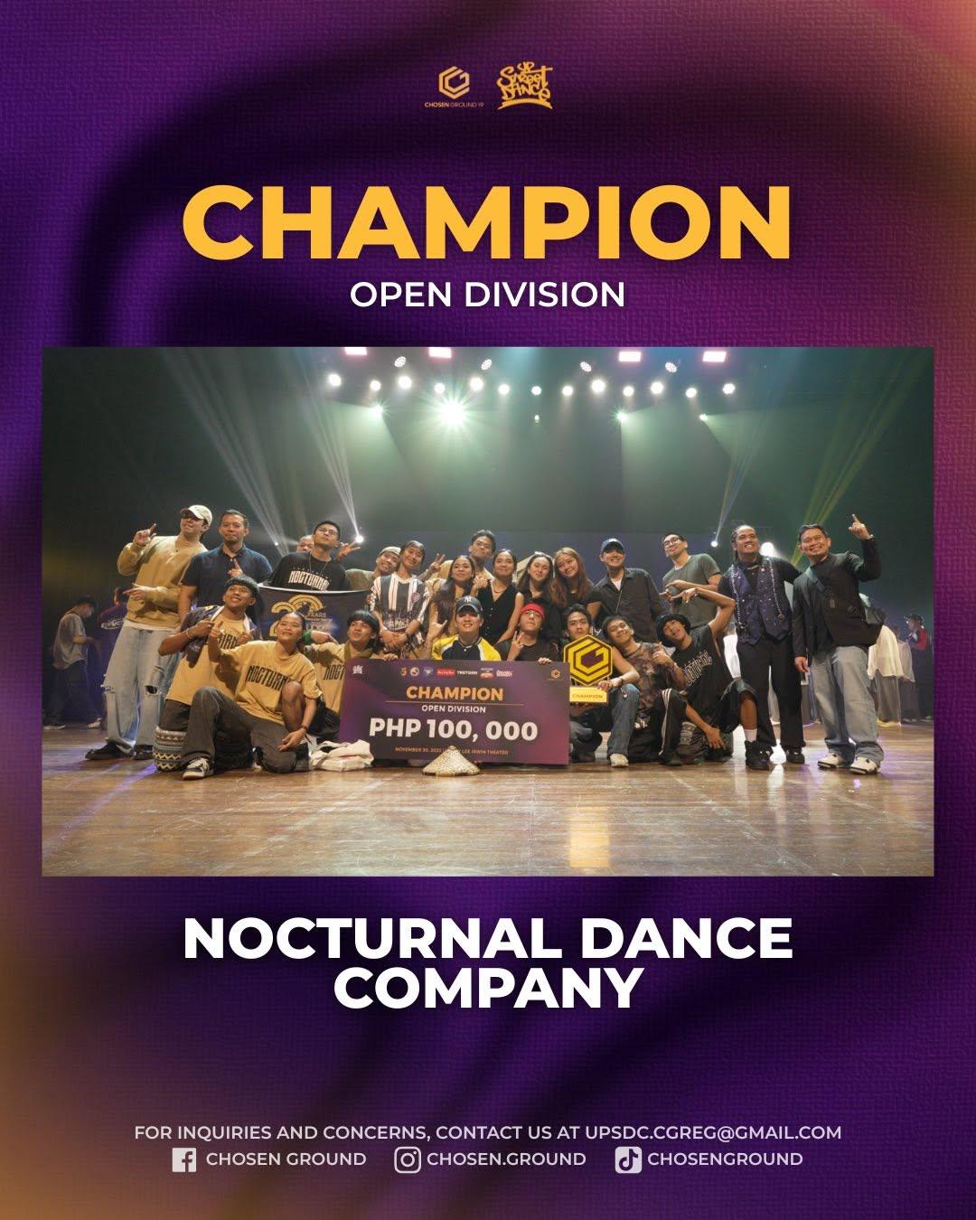 Nocturnal Dance Company — Champion, Chosen Ground 19 Open Division
